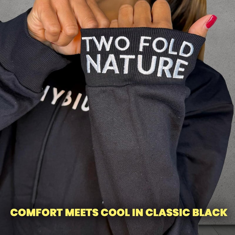 PHYBIUS Lab - Unisex Oversized Black Hoodie with Fleece-Lined Hood for Men and Women – Thick, Warm, Cozy, and Durable Sweatshirt for Cold Weather – Long Sleeve Hoodie for Winter, Casual Wear, Layering - Image 5